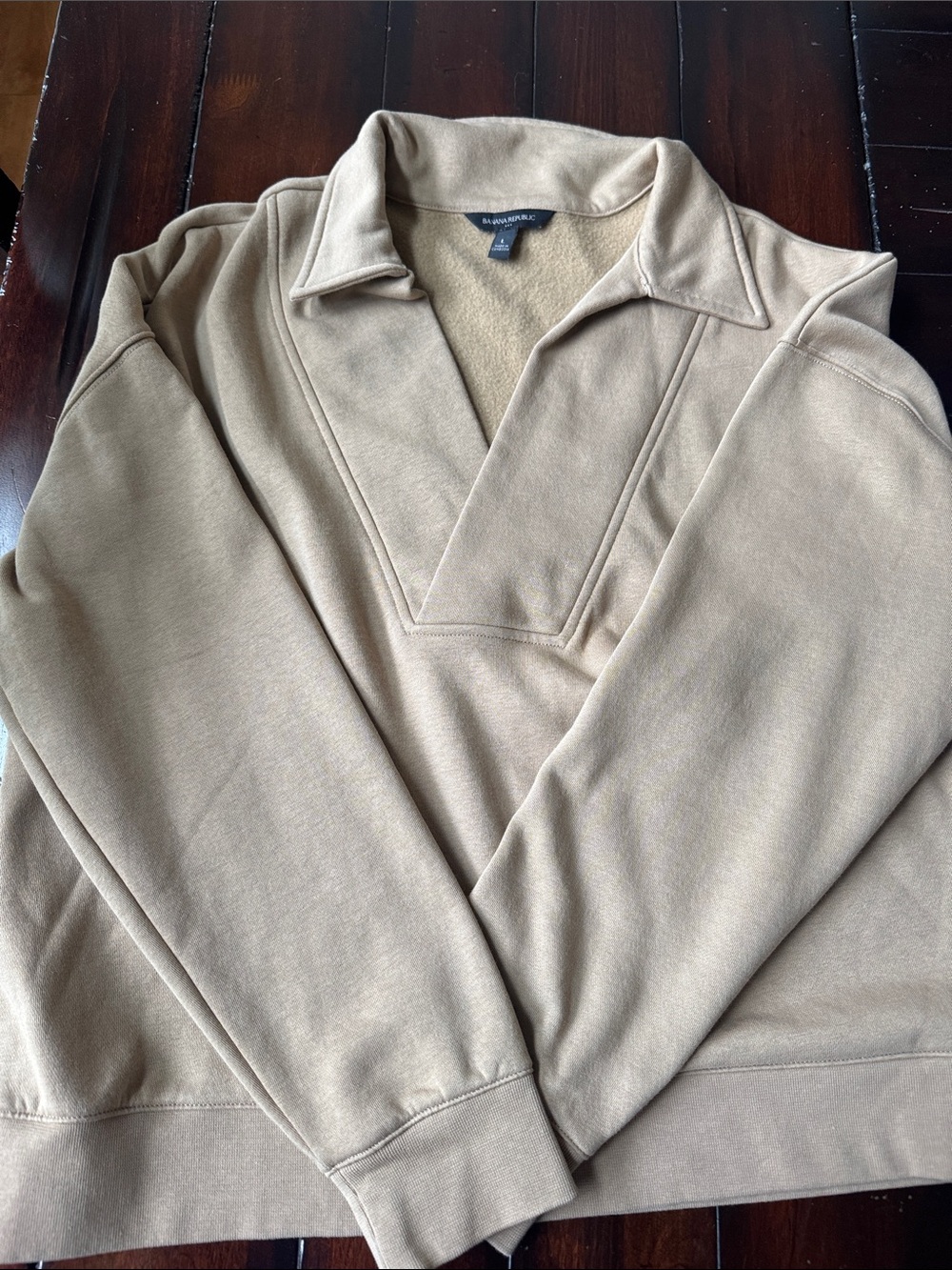Banana Republic  Tan Collared Pullover Sweater